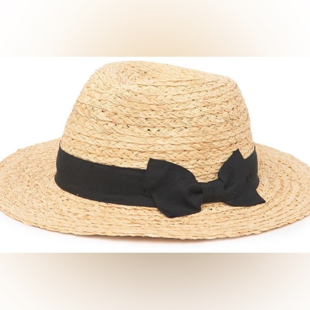 Phenix Bow Trim Raffia Fedora
